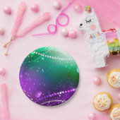 Mardi Gras Festive Paarse Achtergrond Papieren Bordje (Feest)