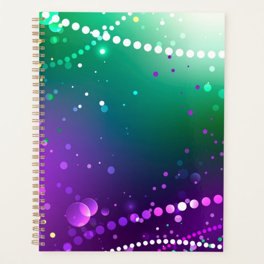 Mardi Gras Festive Paarse Achtergrond Planner (Voorkant)