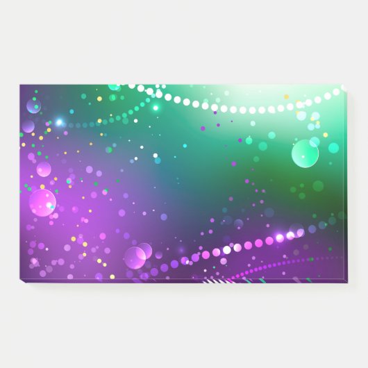 Mardi Gras Festive Paarse Achtergrond Post-it® Notes (Voorkant)
