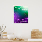 Mardi Gras Festive Paarse Achtergrond Poster (Keuken)