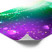 Mardi Gras Festive Paarse Achtergrond Poster (Hoek)