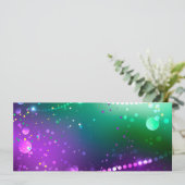 Mardi Gras Festive Paarse Achtergrond Programmakaart (Staand voorkant)