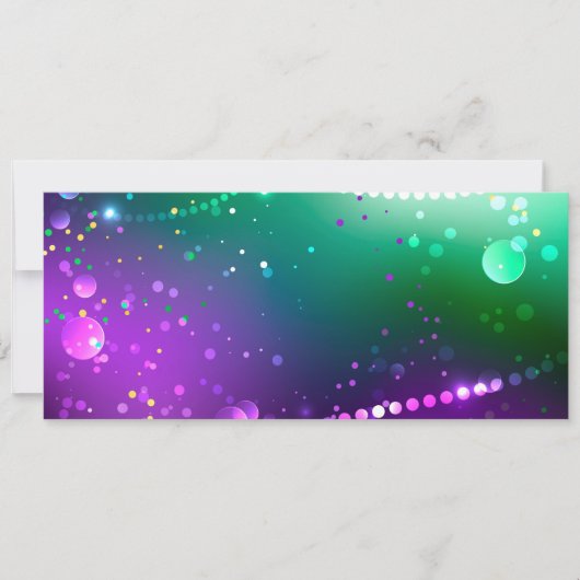 Mardi Gras Festive Paarse Achtergrond Save The Date (Voorkant)