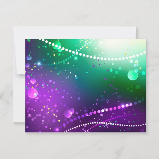 Mardi Gras Festive Paarse Achtergrond Save The Date (Voorkant)