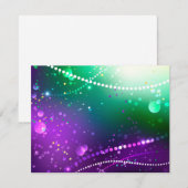 Mardi Gras Festive Paarse Achtergrond Save The Date (Voorkant / Achterkant)