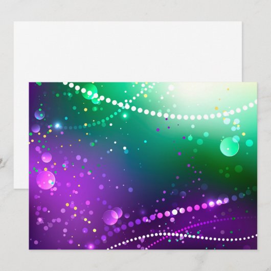 Mardi Gras Festive Paarse Achtergrond Save The Date (Voorkant / Achterkant)