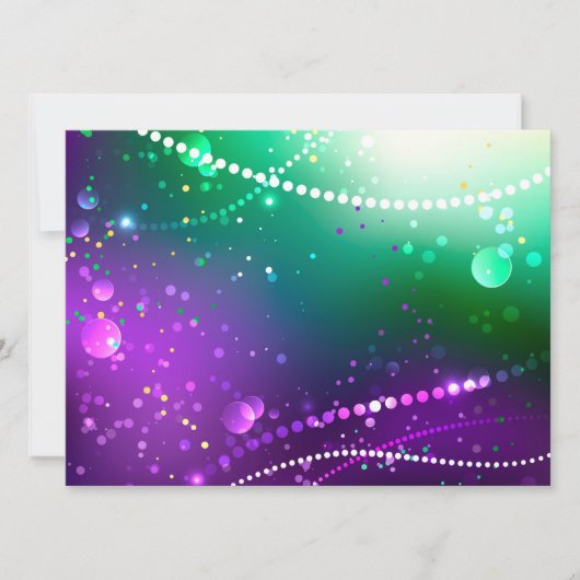 Mardi Gras Festive Paarse Achtergrond Save The Date (Voorkant)