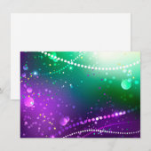 Mardi Gras Festive Paarse Achtergrond Save The Date (Voorkant / Achterkant)