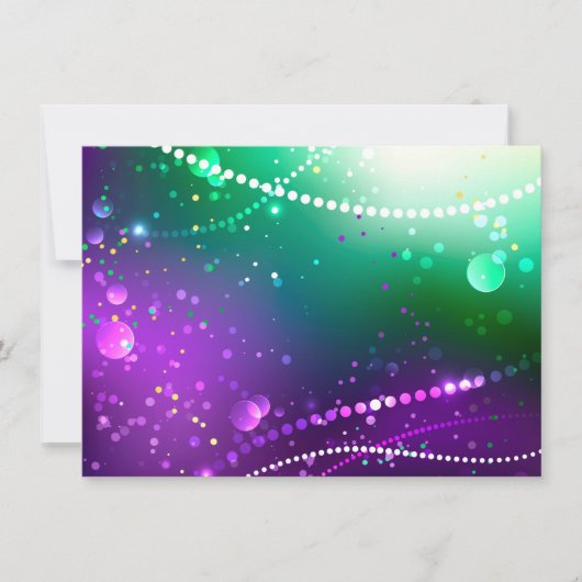 Mardi Gras Festive Paarse Achtergrond Save The Date (Voorkant)