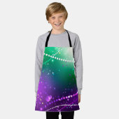 Mardi Gras Festive Paarse Achtergrond Schort (Gedragen)