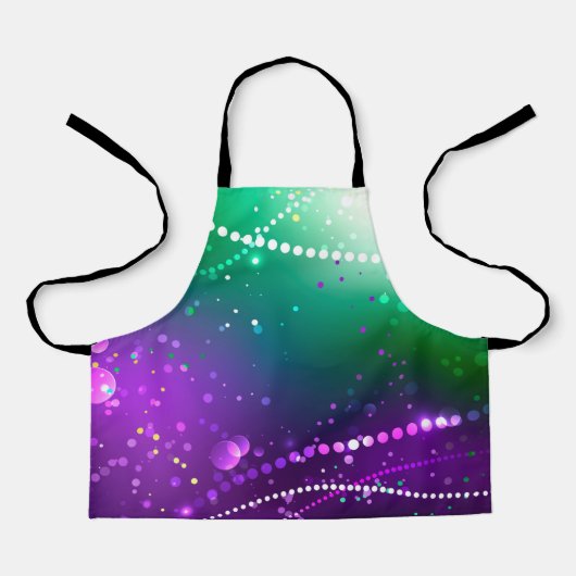 Mardi Gras Festive Paarse Achtergrond Schort (Voorkant)