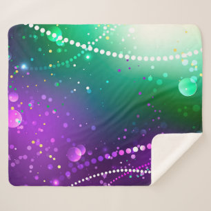 Mardi Gras Festive Paarse Achtergrond Sherpa Deken