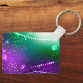 Mardi Gras Festive Paarse Achtergrond Sleutelhanger (Voorkant)
