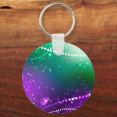 Mardi Gras Festive Paarse Achtergrond Sleutelhanger (Voorkant)