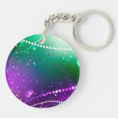 Mardi Gras Festive Paarse Achtergrond Sleutelhanger (Achterkant)