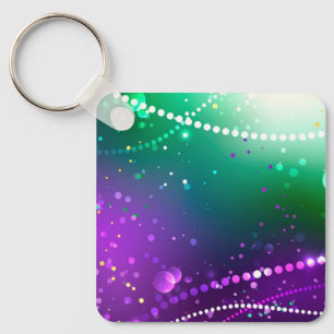 Mardi Gras Festive Paarse Achtergrond Sleutelhanger