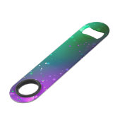 Mardi Gras Festive Paarse Achtergrond Speed Flessenopener (Achterkant Gekanteld)