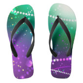 Mardi Gras Festive Paarse Achtergrond Teenslippers (Voetbed)