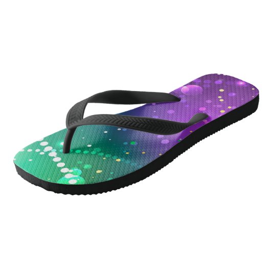 Mardi Gras Festive Paarse Achtergrond Teenslippers (Schuin)