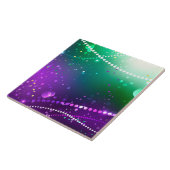 Mardi Gras Festive Paarse Achtergrond Tegeltje (Zijkant)