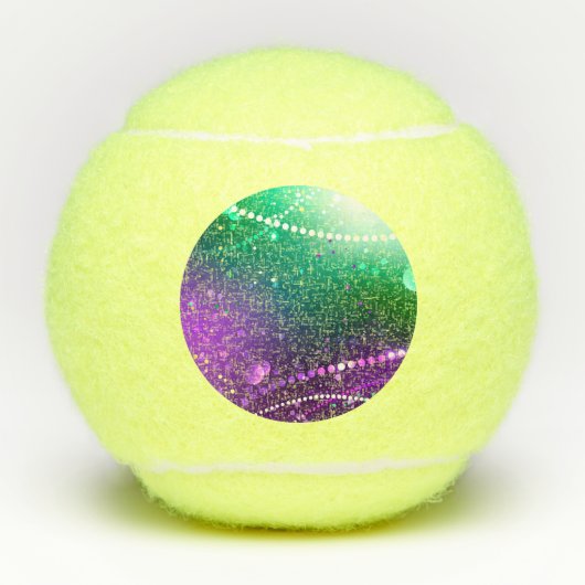 Mardi Gras Festive Paarse Achtergrond Tennisballen (Voorkant)