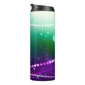 Mardi Gras Festive Paarse Achtergrond Thermosbeker (Geroteerd rechts)