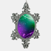 Mardi Gras Festive Paarse Achtergrond Tin Sneeuwvlok Ornament (Links)