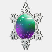 Mardi Gras Festive Paarse Achtergrond Tin Sneeuwvlok Ornament (Rechts)