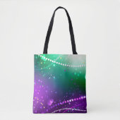 Mardi Gras Festive Paarse Achtergrond Tote Bag (Voorkant)