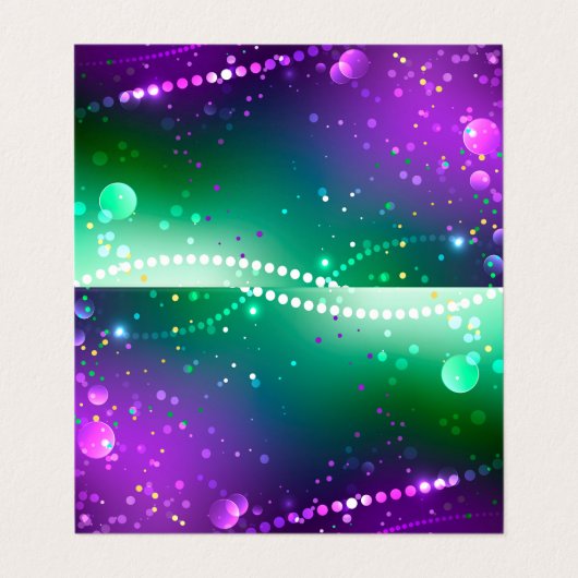 Mardi Gras Festive Paarse Achtergrond Visitekaartje (Buitenkant ongevouwen)