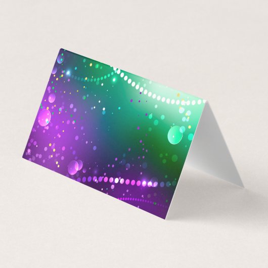 Mardi Gras Festive Paarse Achtergrond Visitekaartje (Achterkant)