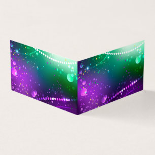 Mardi Gras Festive Paarse Achtergrond Visitekaartje