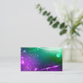 Mardi Gras Festive Paarse Achtergrond Visitekaartje (Staand voorkant)