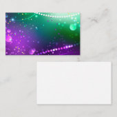 Mardi Gras Festive Paarse Achtergrond Visitekaartje (Voorkant / Achterkant)