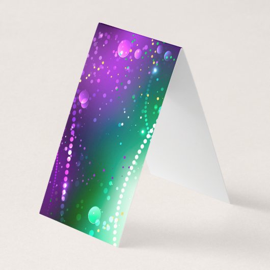 Mardi Gras Festive Paarse Achtergrond Visitekaartje (Voorkant)