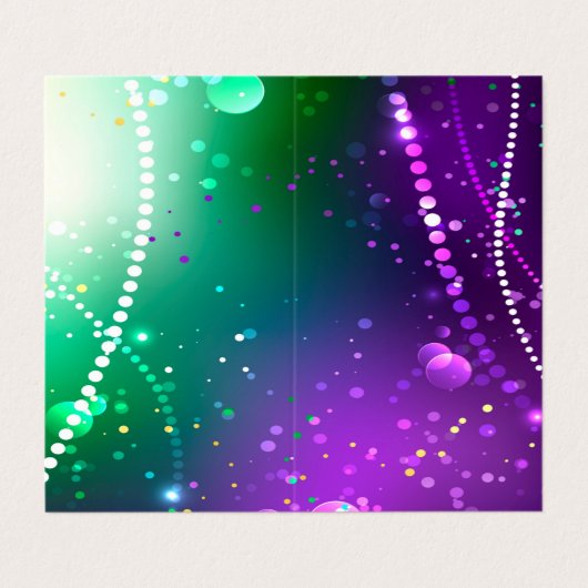 Mardi Gras Festive Paarse Achtergrond Visitekaartje (Buitenkant ongevouwen)