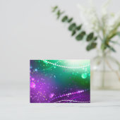 Mardi Gras Festive Paarse Achtergrond Visitekaartje (Staand voorkant)