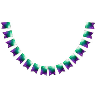 Mardi Gras Festive Paarse Achtergrond Vlaggetjes