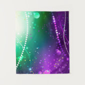 Mardi Gras Festive Paarse Achtergrond Wandkleed (Voorkant)