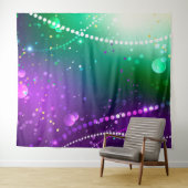 Mardi Gras Festive Paarse Achtergrond Wandkleed (In Situ (horizontaal))