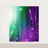 Mardi Gras Festive Paarse Achtergrond Wandkleed (Voorkant)