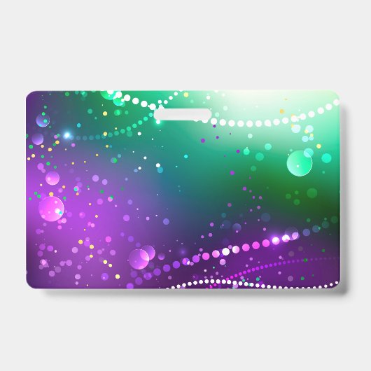 Mardi Gras Festive Purple Background Badge (Voorzijde)