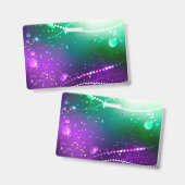 Mardi Gras Festive Purple Background Badge (Voor- en achterkant)