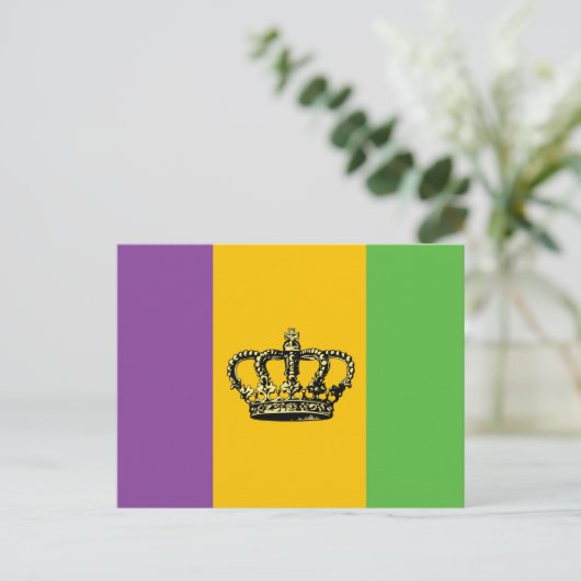 Mardi Gras Flag Crown Briefkaart (Staand voorkant)