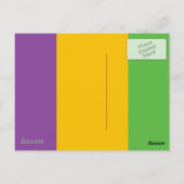 Mardi Gras Flag Crown Briefkaart (Achterkant)