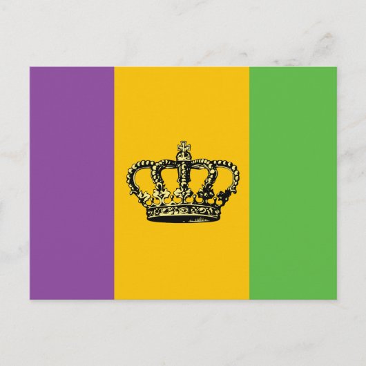 Mardi Gras Flag Crown Briefkaart (Voorkant)