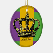 Mardi Gras Flag Crown Keramisch Ornament (Rechts)