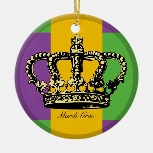 Mardi Gras Flag Crown Keramisch Ornament (Voorkant)