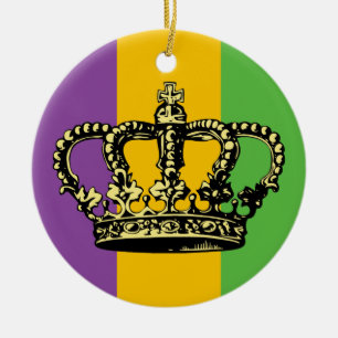 Mardi Gras Flag Crown Keramisch Ornament