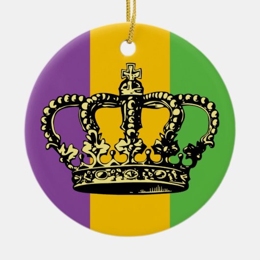Mardi Gras Flag Crown Keramisch Ornament (Voorkant)